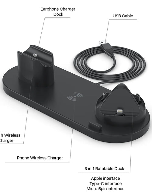 Load image into Gallery viewer, Wireless Charger for Iphone 6 in 1 Wireless Charging Station Stand for Multiple Devices
