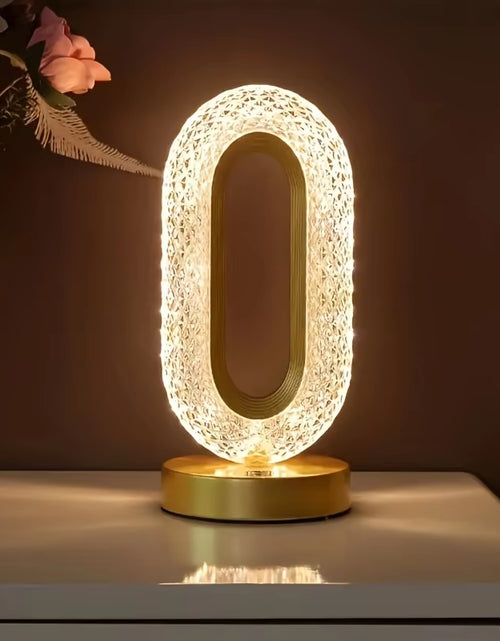 Load image into Gallery viewer, Modern Luxury Oval USB Rechargeable Crystal Table Lamp Living Room Bedroom Bedside Creative Decoration Atmosphere Night Light
