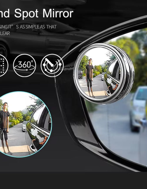 Load image into Gallery viewer, 2Pcs 360 Degree Adjustable Blind Spot Mirror Car Auxiliary Rearview Convex Mirror round Frame Wide Angle Mirrors for Car Reverse
