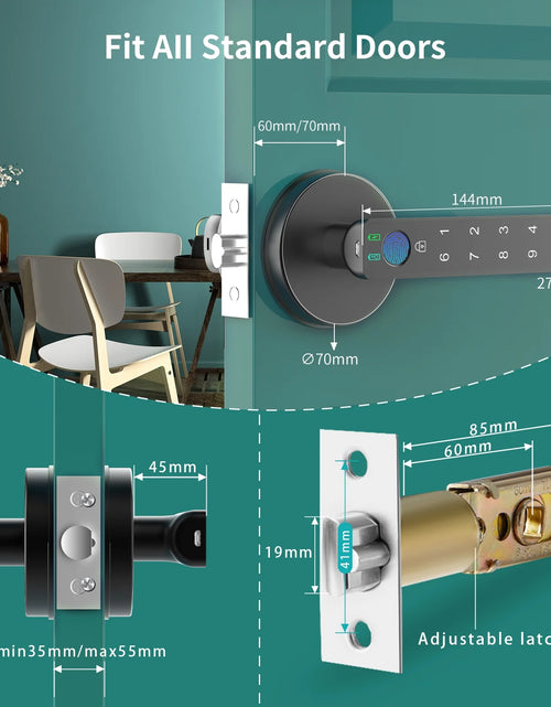 Load image into Gallery viewer, Smart Fingerprint Door Lock Biometric Keyless Entry Door Knob with Keypads by  for Home
