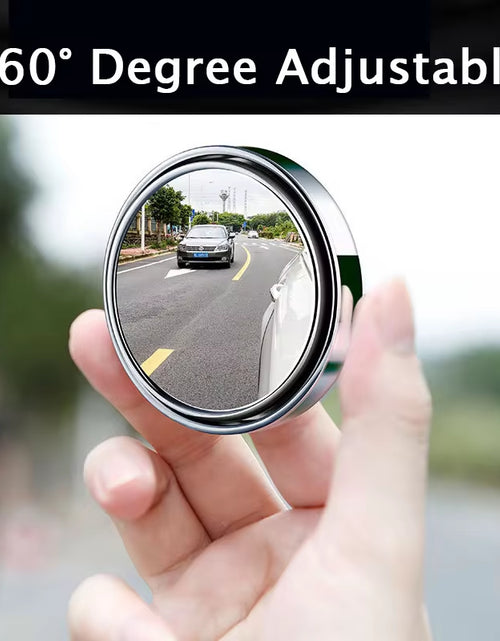 Load image into Gallery viewer, 2Pcs 360 Degree Adjustable Blind Spot Mirror Car Auxiliary Rearview Convex Mirror round Frame Wide Angle Mirrors for Car Reverse
