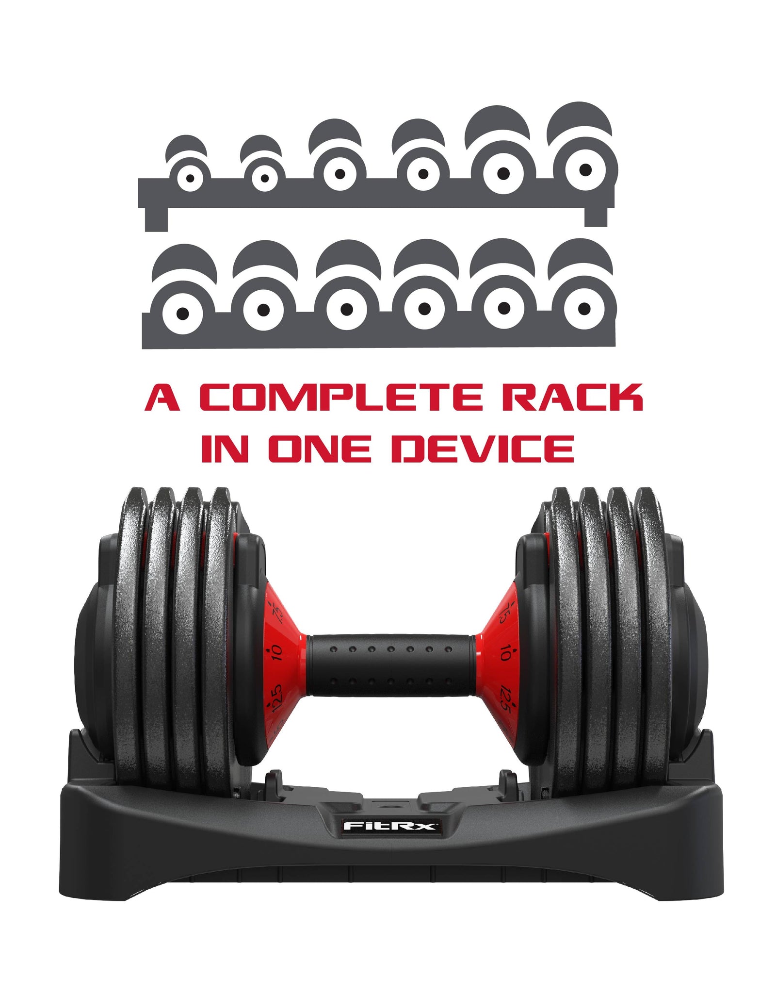 Smartbell, 25Lbs. Quick-Select 9 in 1 Adjustable Dumbbell for Home Gym, 5-25Lbs. Weight in 2.5Lbs Increments