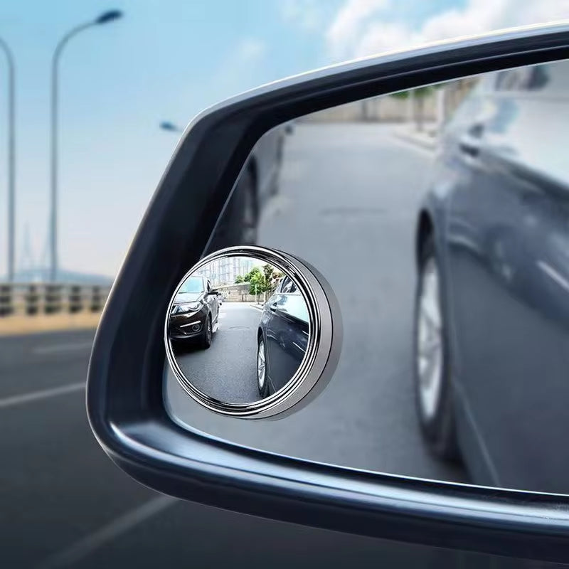 2Pcs 360 Degree Adjustable Blind Spot Mirror Car Auxiliary Rearview Convex Mirror round Frame Wide Angle Mirrors for Car Reverse