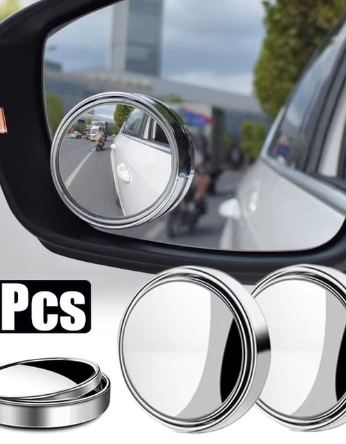 Load image into Gallery viewer, 2Pcs 360 Degree Adjustable Blind Spot Mirror Car Auxiliary Rearview Convex Mirror round Frame Wide Angle Mirrors for Car Reverse
